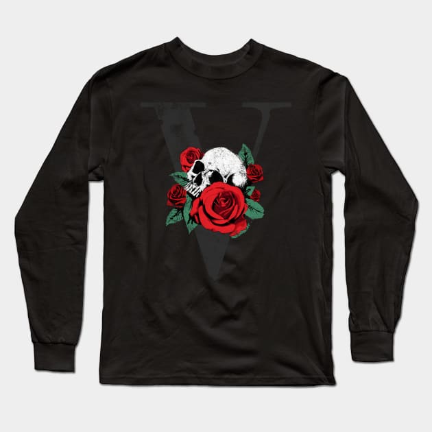 Vlone Rose Skull (variant) Long Sleeve T-Shirt by SmithyJ88